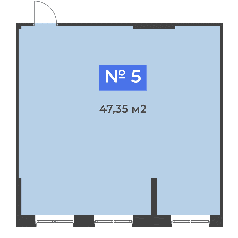 Планировка: коммерческое помещение, 47,35 м²