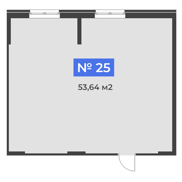 Планировка: коммерческое помещение квартира 53,64 м²