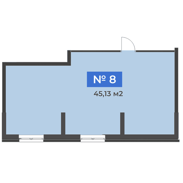Планировка: коммерческое помещение квартира 45,13 м²