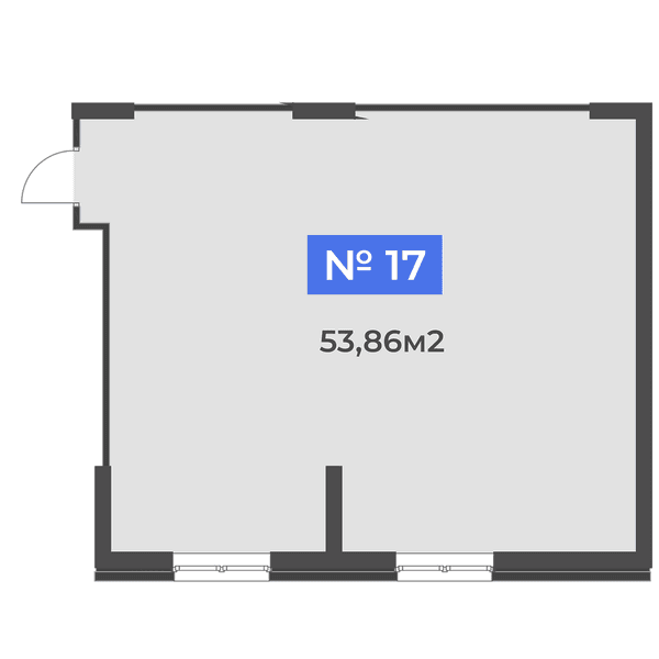 Планировка: коммерческое помещение квартира 53,86 м²