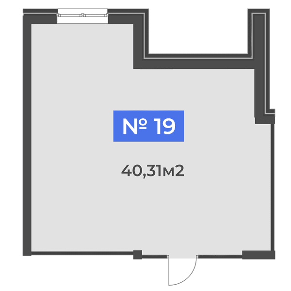 Планировка: коммерческое помещение квартира 40,31 м²