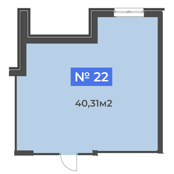 Планировка: коммерческое помещение квартира 40,31 м²